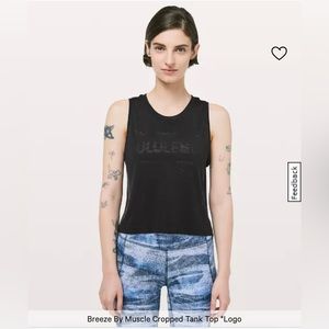Lululemon Breeze By Muscle Crop Tank Logo